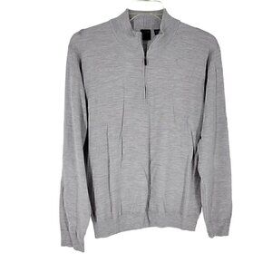 Greg Norman 100% Merino Wool Thin Sweater Adult Large Gray Knit Golfing